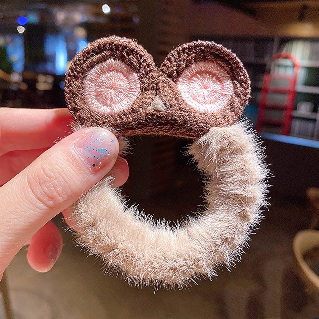 Женская модная плюшевая повязка для волос, милый вязаный галстук для волос, веревка для головы, кобура с хвостиком