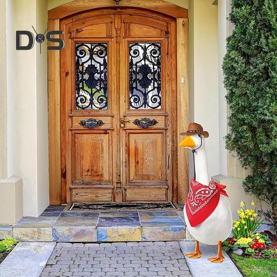 Костюм ковбоя для крыльца гуся, ковбойская шляпа в стиле вестерн с банданой, праздничный костюм гуся для 23-дюймовой/17-дюймовой цементной статуи гуся