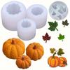 Pumpkin Candle Holder Making Silicone Molds, Maple Leaf Silicone Molds, 3D Pumpkin Silicone Molds For Epoxy Resin Casting Thanksgiving