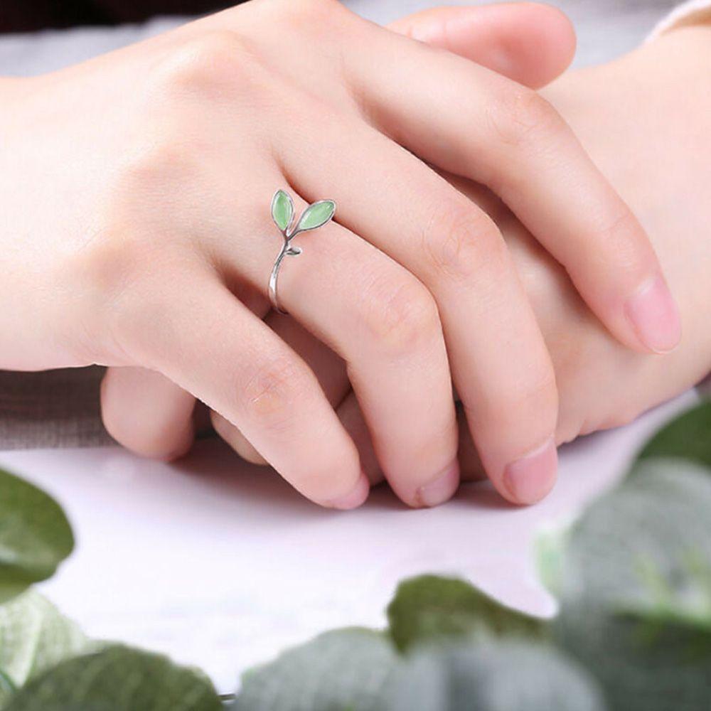 Шарм Листья Бутоны Кольцо Кольца Модные Украшения Украшения Для Пальцев Открытые Кольца