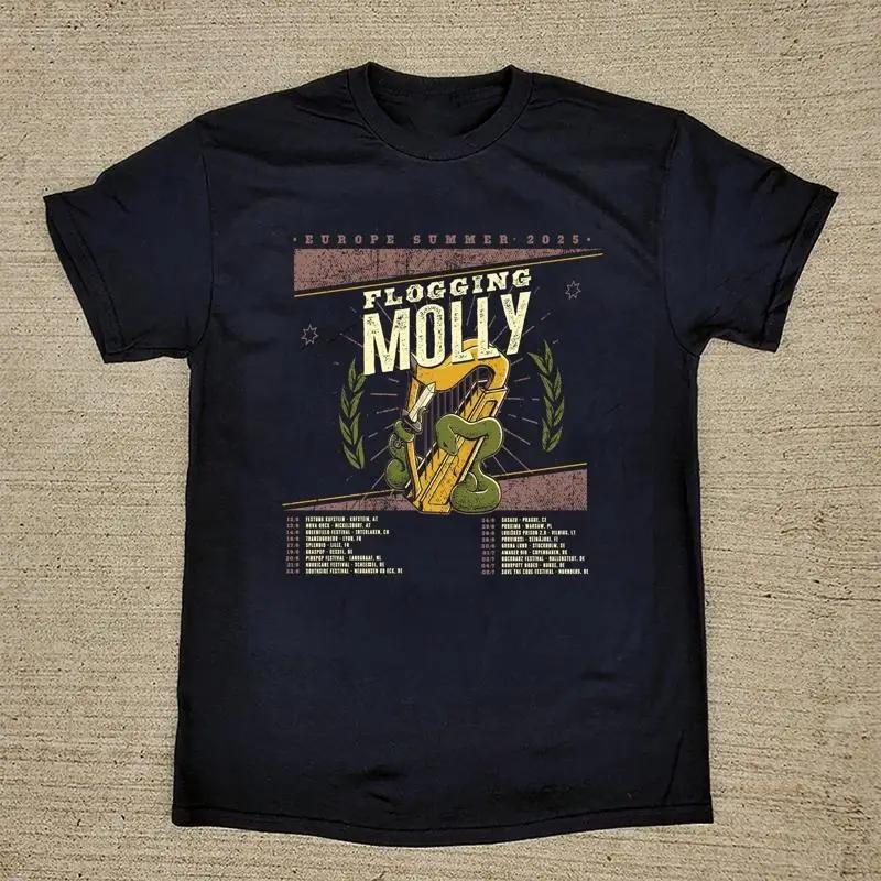 Flogging Molly Европа Лето 2025 Тур Футболка Черная Все Размеры Горячая Новинка