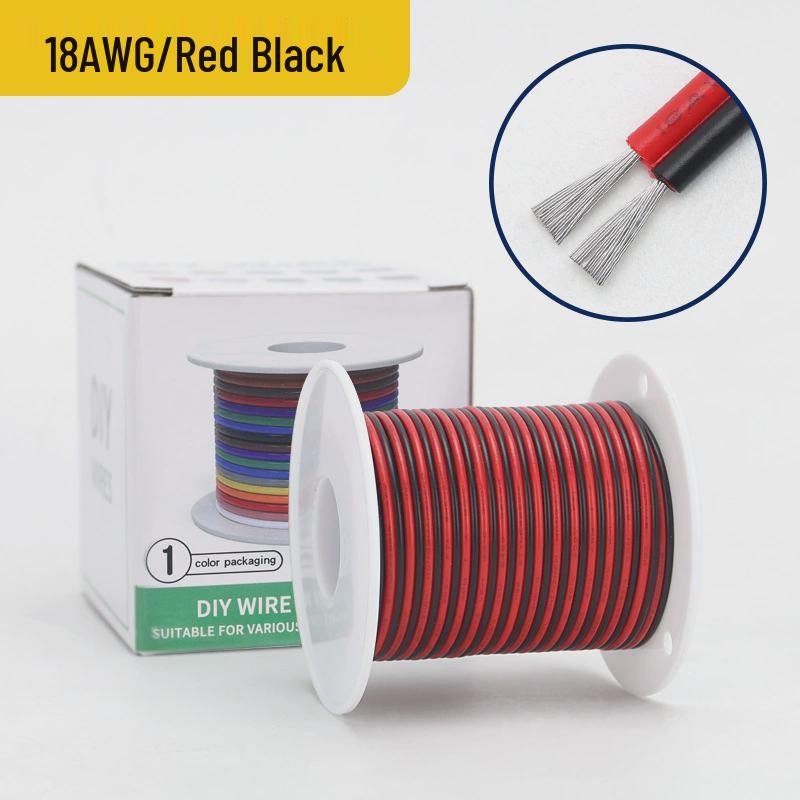 US Standard 2468 Black & White Bamboo Joint Parallel Line 26-16AWG Tinned LED Power Cord