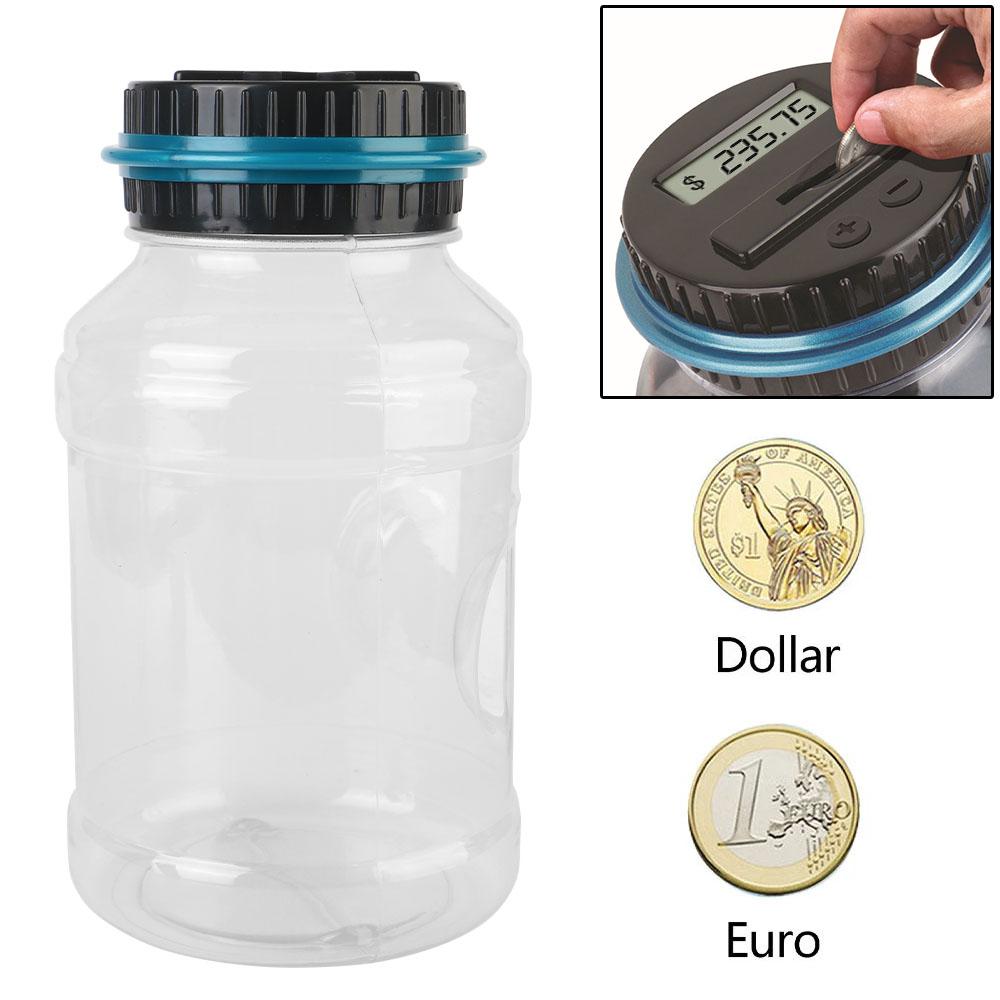 Копилка для монет, цифровая ЖК-дисплей, подсчет монет, коробка для хранения, подарки для детей и взрослых, для долларов США, евро, электронная копилка