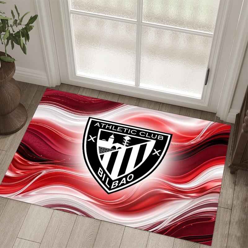 Athletic Bilbao Football Design Crystal Velvet Carpet Cozy Non?Slip Printed Rug For Bedroom Living Room Entrance