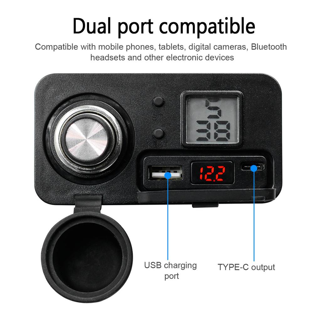 Зарядное устройство для мотоцикла USB, многофункциональное водонепроницаемое зарядное устройство для розетки мотоцикла, зарядное устройство для мобильного телефона, адаптер питания для мобильного телефона, алюминиевый сплав