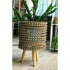 Wicker Flower Pot with Legs, Wicker Knit Flower Pot, Wire Flower Pot, Wicker Wire Flower Pot