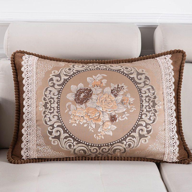 Одиночная европейская жаккардовая наволочка, диванная подушка, вышитая прямоугольная наволочка для спинки дивана для гостиной