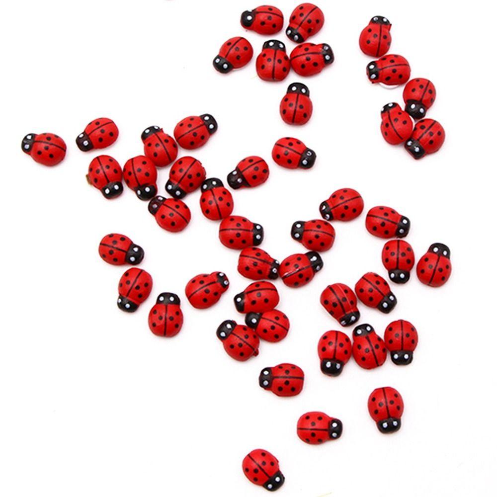 5pcs Handmade Resin Ladybug DIY Ladybug Miniatures Cartoon Memorial Gift