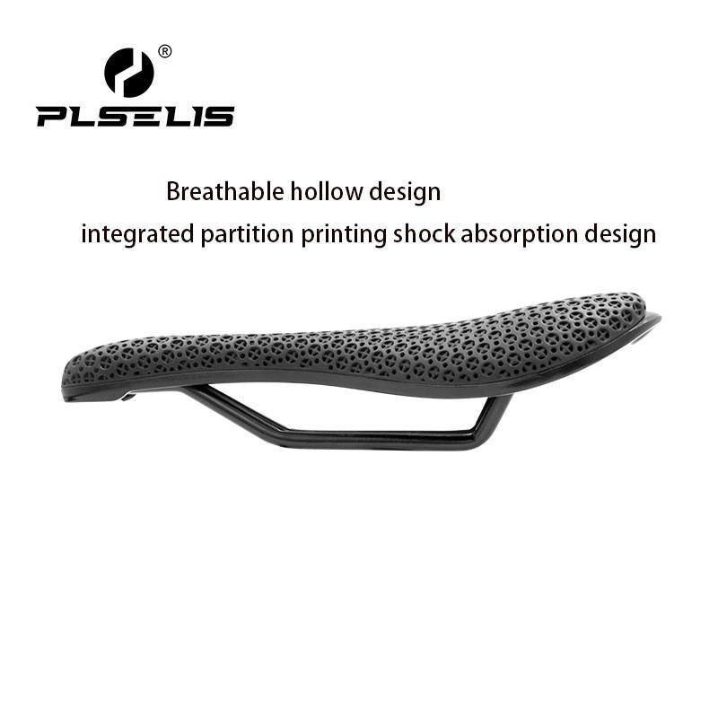 PLSELIS 3D Printed Nylon Hollow Bike Saddle Road Mountain Bicycle Short Nose High