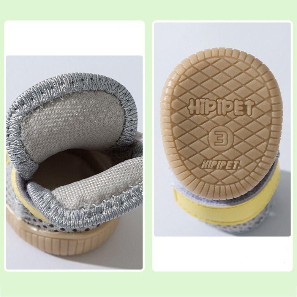 4pcs/set Anti-drop Mesh Dog Shoes Wear-resistant Pet Sneakers Pet Paw Protectors  Spring