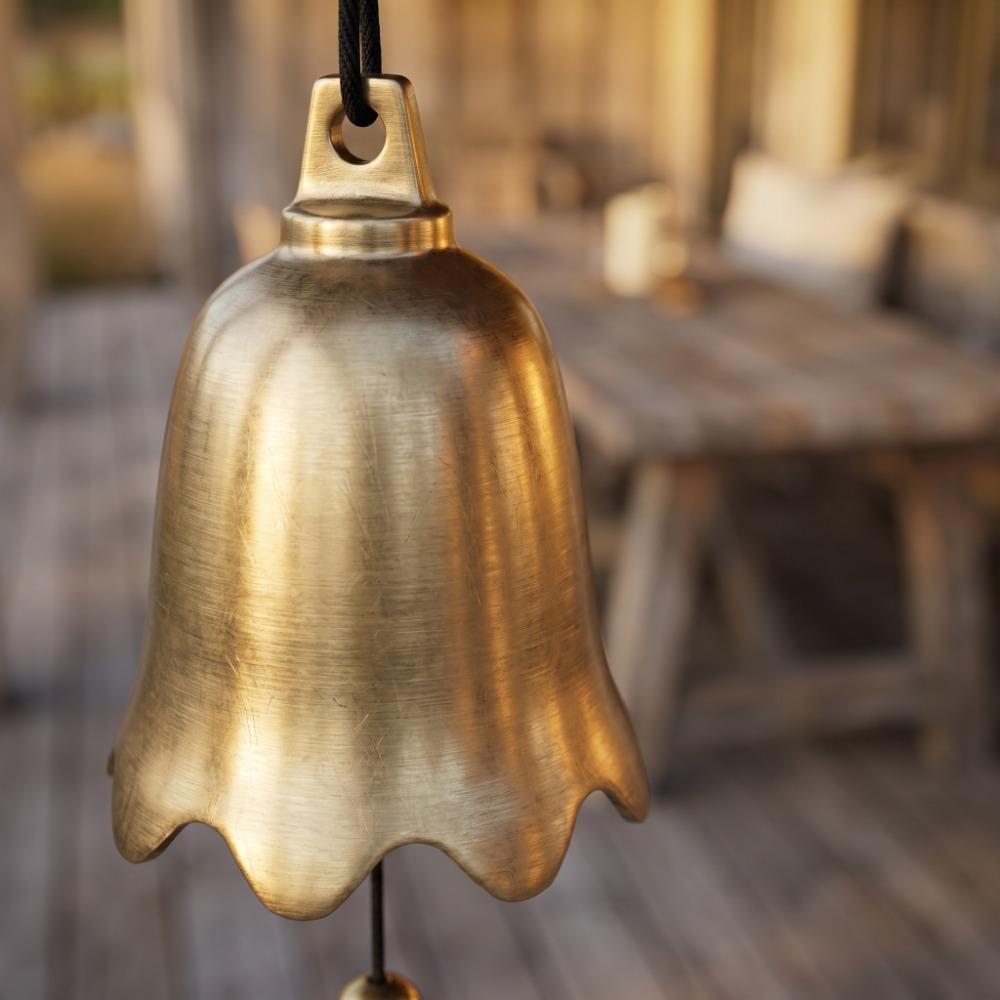 Brass Hanging Bell Decor Gold Decorative Door Bell Gold Feng Shui Bell Garden Decor