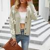 Women Knitting Coat Floral Pattern Sweater Cardigan V-Neck Long Sleeve Buttons Placket Knitwear Jacket