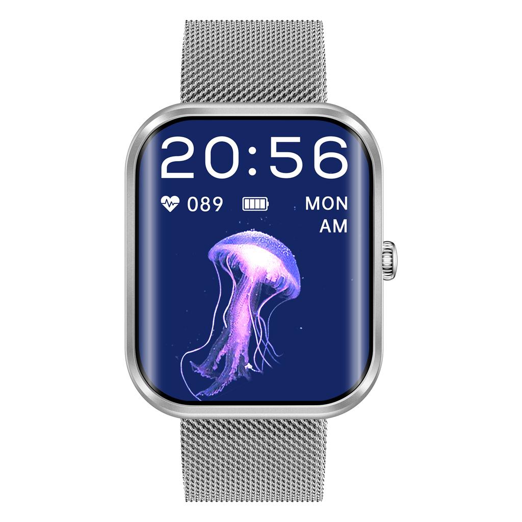 AK58 Waterproof Smart Watch 1.96-inch Large Screen Heart Rate Monitor Sports Wristband,Steel Strap