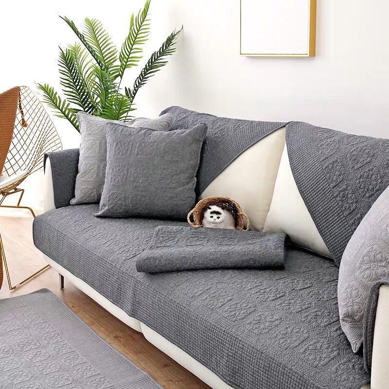 Подушка для дивана из стираного хлопка, ткань для четырех сезонов из чистого хлопка, простая подушка из чистого хлопка, чехол для дивана, противоскользящая спинка