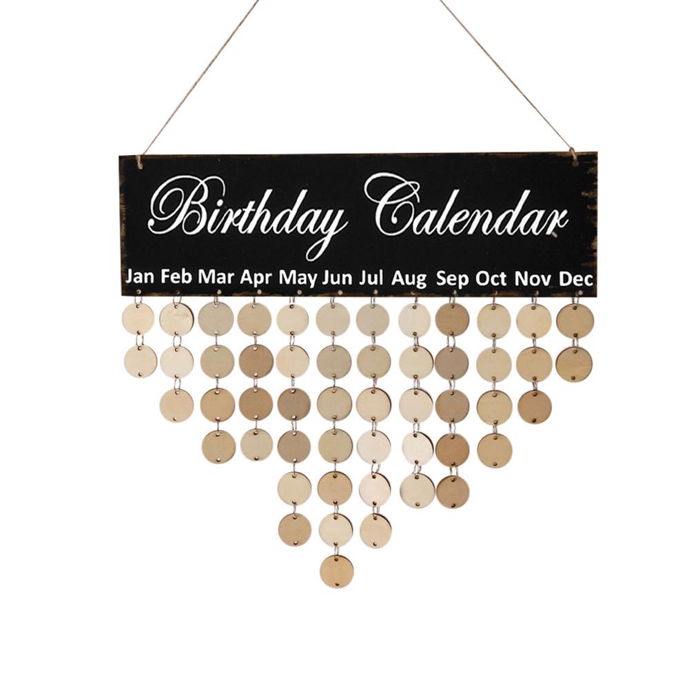 Calendar Reminding Wood Friends Gifts Wooden Calendar Plaque Birthday Reminder Reminder Hanging Calendar Family Birthday Boards