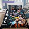 Naruto Shinobi Legacy Pattern Bedding Quilt Set Quilt Cover Pillowcase Home Birthday Gift(1 * duvet cover + 2 * pillowcase, without core)
