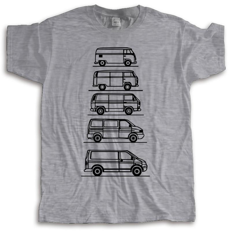 Tshirt Men Summer Top Tees Transporters Campers In Disguise T-Shirt T4 Tag Van Geschenk Fur Vater T-shirt Loose Style Tops