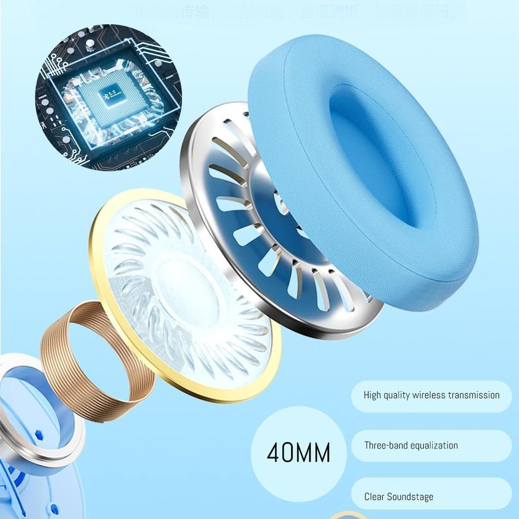 Беспроводные наушники, симпатичная гарнитура с кошачьими ушками и светодиодной подсветкой, шумоподавляющие игровые стереонаушники, модные Bluetooth (5.0) Ношение гарнитуры