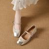 New Woman Sweet Square Toe Low Heels Lolita Shoes Female Cute Classical Ballet Flats Lady Leather Buckle Stap Mary Janes Shoes