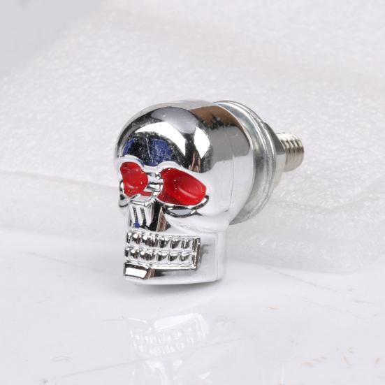 2Pcs Skull Bolt 3D Design Easy-Installation Electroplating Not Easy To Rust High Impact Resistant Decoration