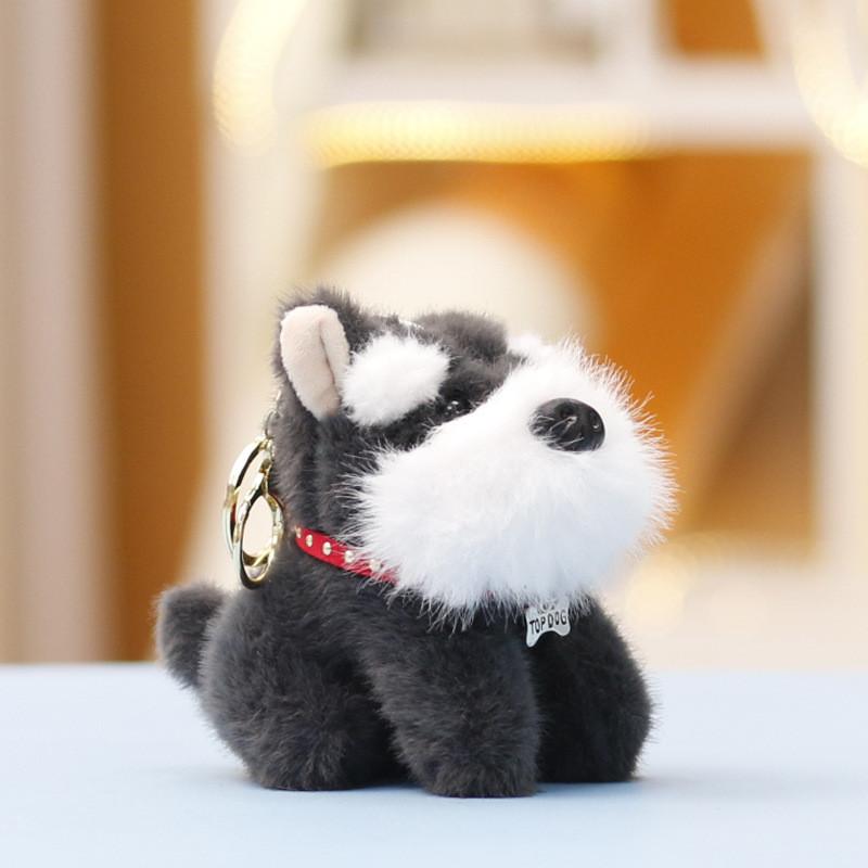 Шнауцер Мягкая Милая Животная Кукла Брелок Подвеска Для Рюкзака И Декора Машины