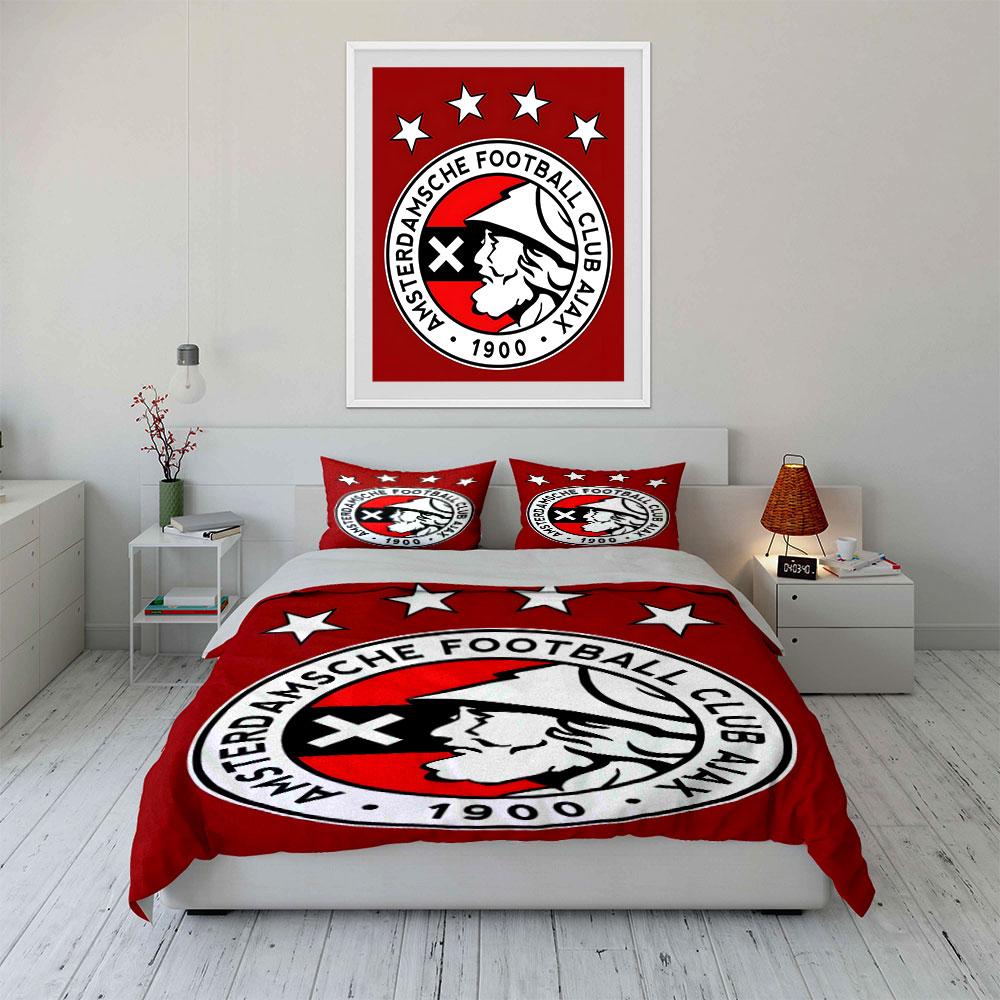 "Ajax Football Club Logo Design" Print Bedding Set Duvet Cover Pillowcases (1* Duvet Cover 2* Pillowcases Do Not Include Comforter)