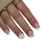 Nail art, sweet and simple white French bow, white temperament, medium and long wearing armor