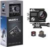 AKASO Brave 4 Экшн-камера 4K, Водонепроницаемый корпус до 30 м, Внешний пульт ДУ, Широкоугольный объектив 5x, Камера для ношения на теле, 30 кадров/сек, 20 Мп, WiFi, Стабилизация, Микрофон,