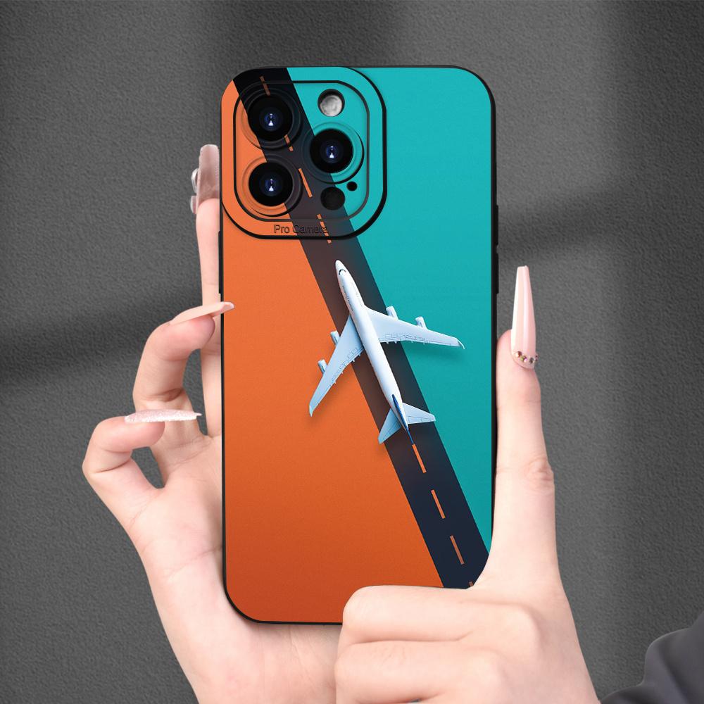 Модный чехол для телефона с рисунком самолета, подходящий для iPhone 17 16 15 14 13 12 11 Pro/Max/Plus, противоударная задняя крышка