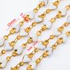 1meter Stainless Steel Enamel Black White Gray Love Heart Beads Chains for Necklace Bracelet Sweater Jewelry Making DIY