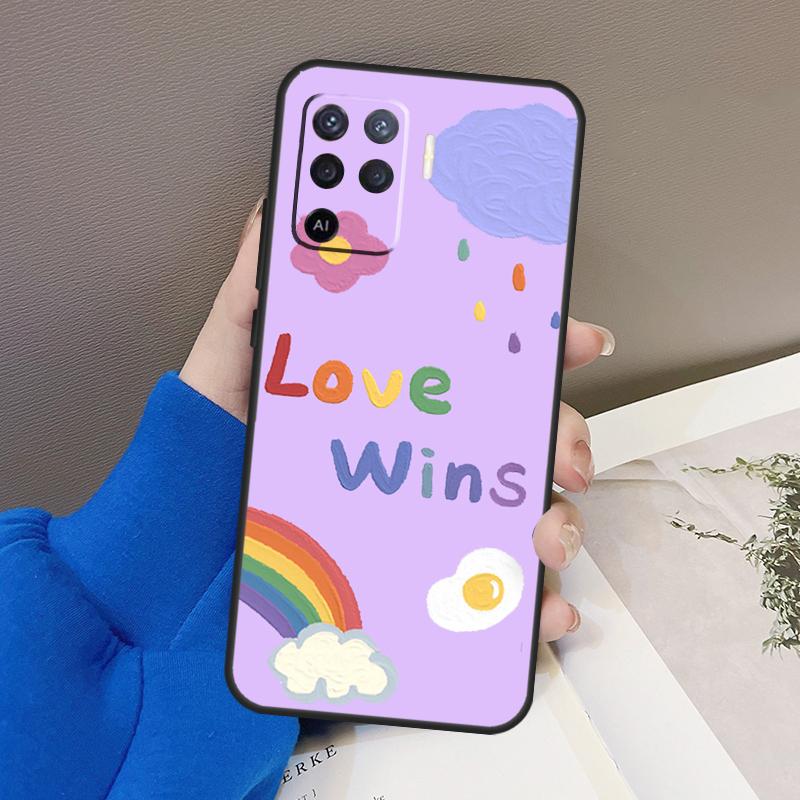 Rainbow Cute Cartoon Case For Oppo A94 A74 A54 A80 A60 A40 A18 A38 A58 A78 A98 A96 A76 A16 A15 A17 A57 A77 A5 Pro