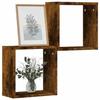 VidaXL Cube-shaped Wall Shelves 2 Pcs Smoked Oak 30x15x30cm, Cube-shaped Storage, Organizer In the Shape of 815879
