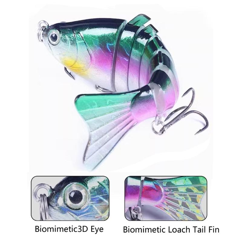 15.6 г Многосоставные Свимбейты 10 см Рыболовная Приманка 7-секционные Искусственные Жесткие Приманки Плавающие Приманки с Крючком для Форели