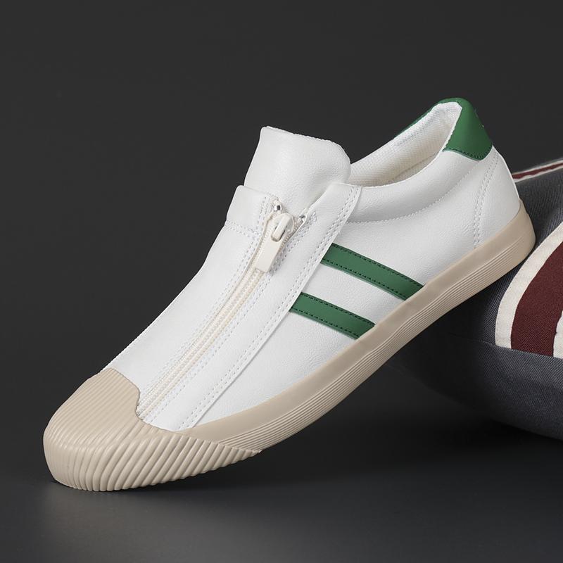 Мужская парусиновая повседневная обувь, уличные бежевые кроссовки, мужские модные двухрядные боковые молнии, дизайнерские лоферы, легкая прогулочная обувь для мужчин