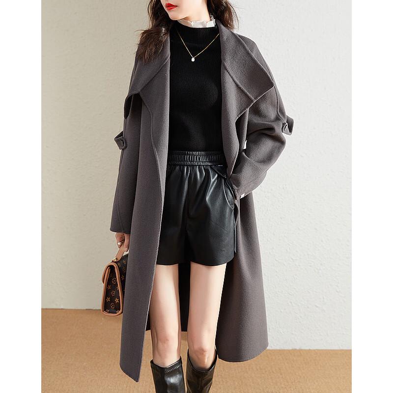 Si Shui Nian Hua Elegant Women's Mid-Length Wool Blend Coat 215394N1