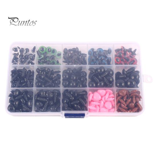 560 шт DIY плюшевая кукла безопасные глаза комплект для носа 15 отделений в штучной упаковке черные глаза с резьбой красочный нос для плюшевых мишек чучела животных 6-14 мм размеры стили