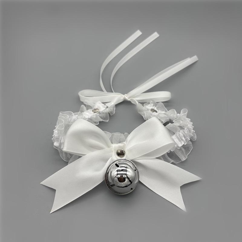 Bow Lace Bell Choker Clavicle Necklace Maid Cosplay Neck Accessories For Women
