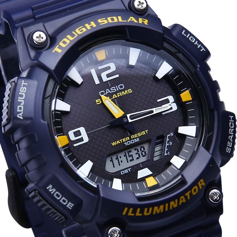 Casio Серия YOUTH - двойной дисплей, контрастный цвет, уличный стиль, питание от солнечной энергии, классический стрелочный водозащищенный механизм, кварцевый механизм, смола AQ-S810W-2A