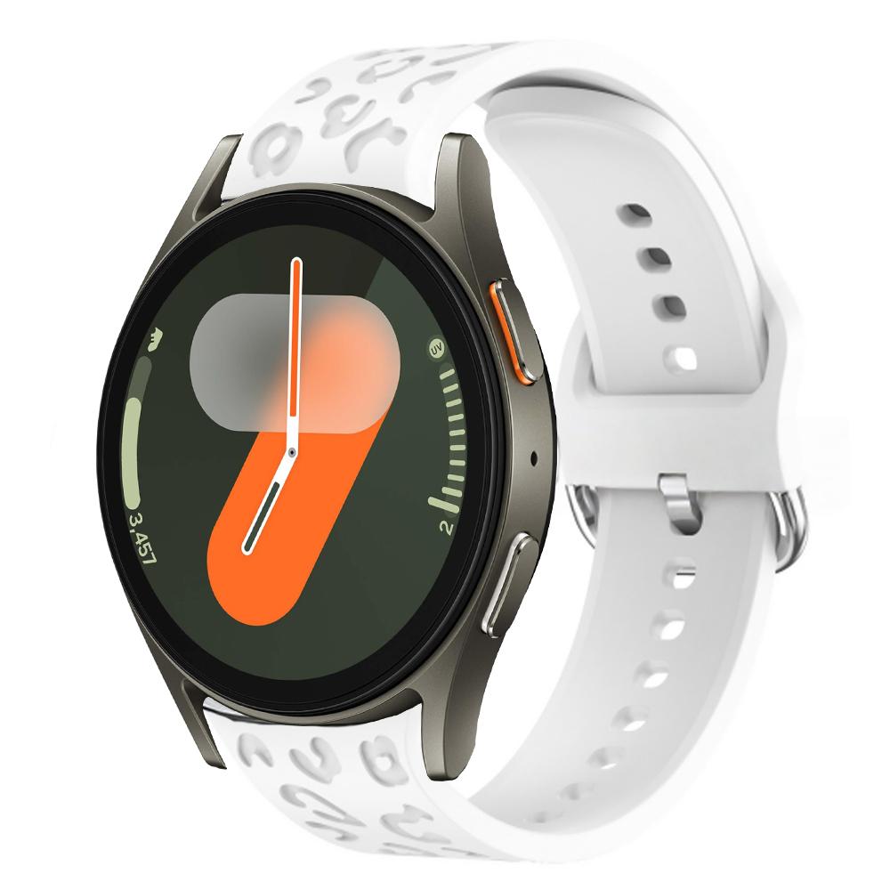 Engraved Strap For Samsung Galaxy Watch 7 FE 6 4 5 pro Silicone Leopard No Gaps Bracelet correa Galaxy Watch6 Classic 20mm band