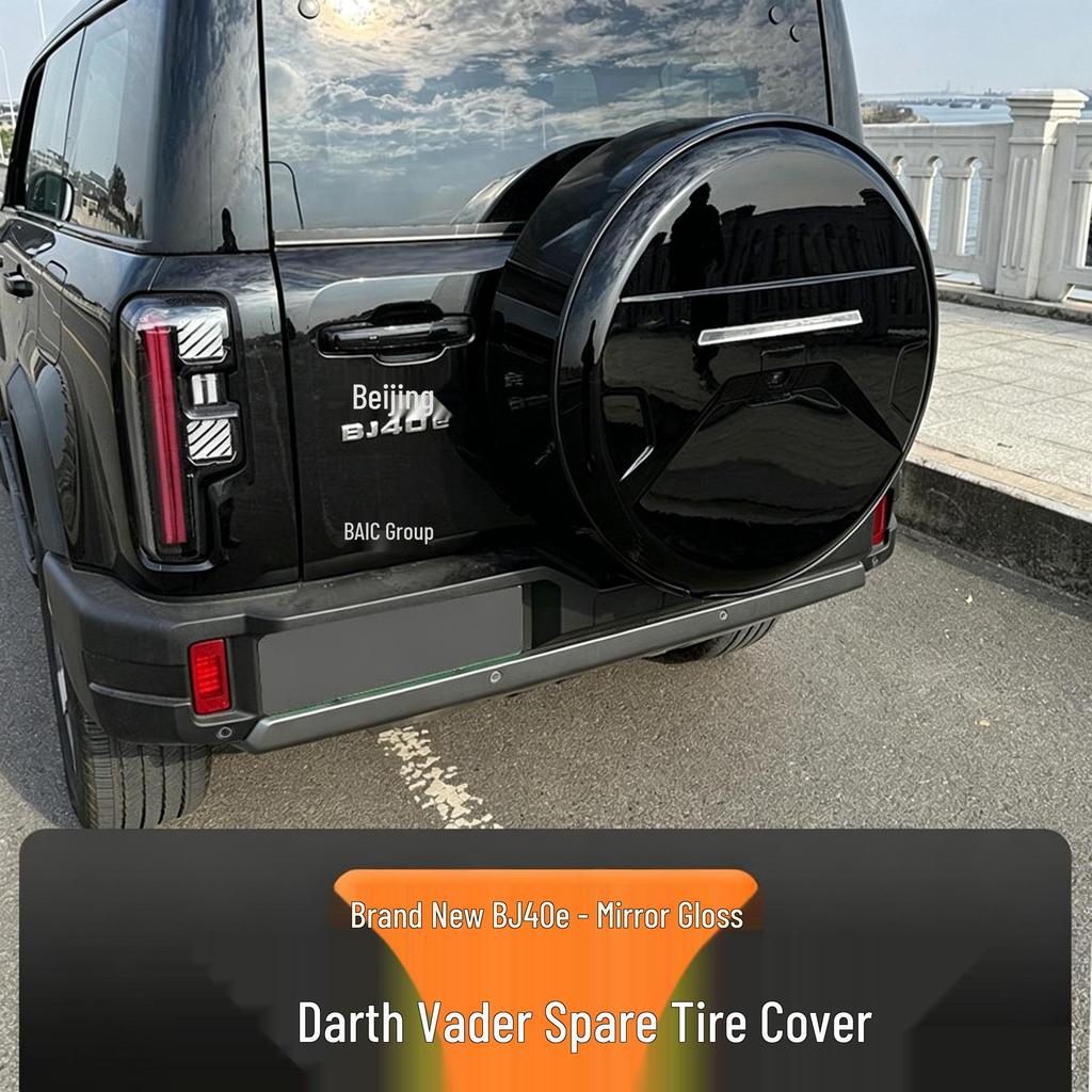 Beijing BJ40E Models 13-26 New Range-Extended Spare Tire Cover - Stainless Steel Rear Modification Accessory