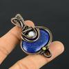 Lapis Lazuli Gemstone Copper Wire Wrap Handmade Pendant Jewelry For Gift