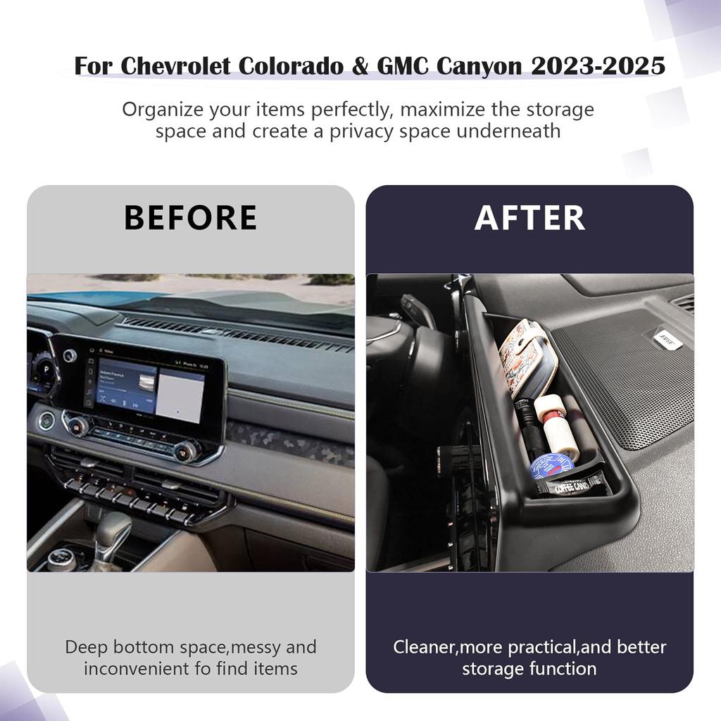 Полка-органайзер для хранения на приборной панели для Chevrolet Colorado и GMC Canyon 2025 2025 2025, аксессуары для организации приборной панели центральной консоли