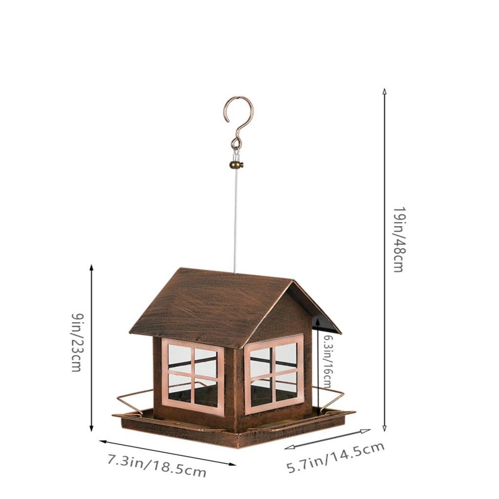Outdoor Bird Feeder House Shape Large Capacity Pet Supplies Garden Ornament For Backyard Patio Courtyard Farmhouse Porch