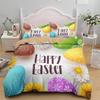 Happy Easter Egg Rabbit King Queen Duvet Cover Cartoon Lovely Bunny Bedding Set Pet Animal Comforter Cover Polyester Quilt Cover