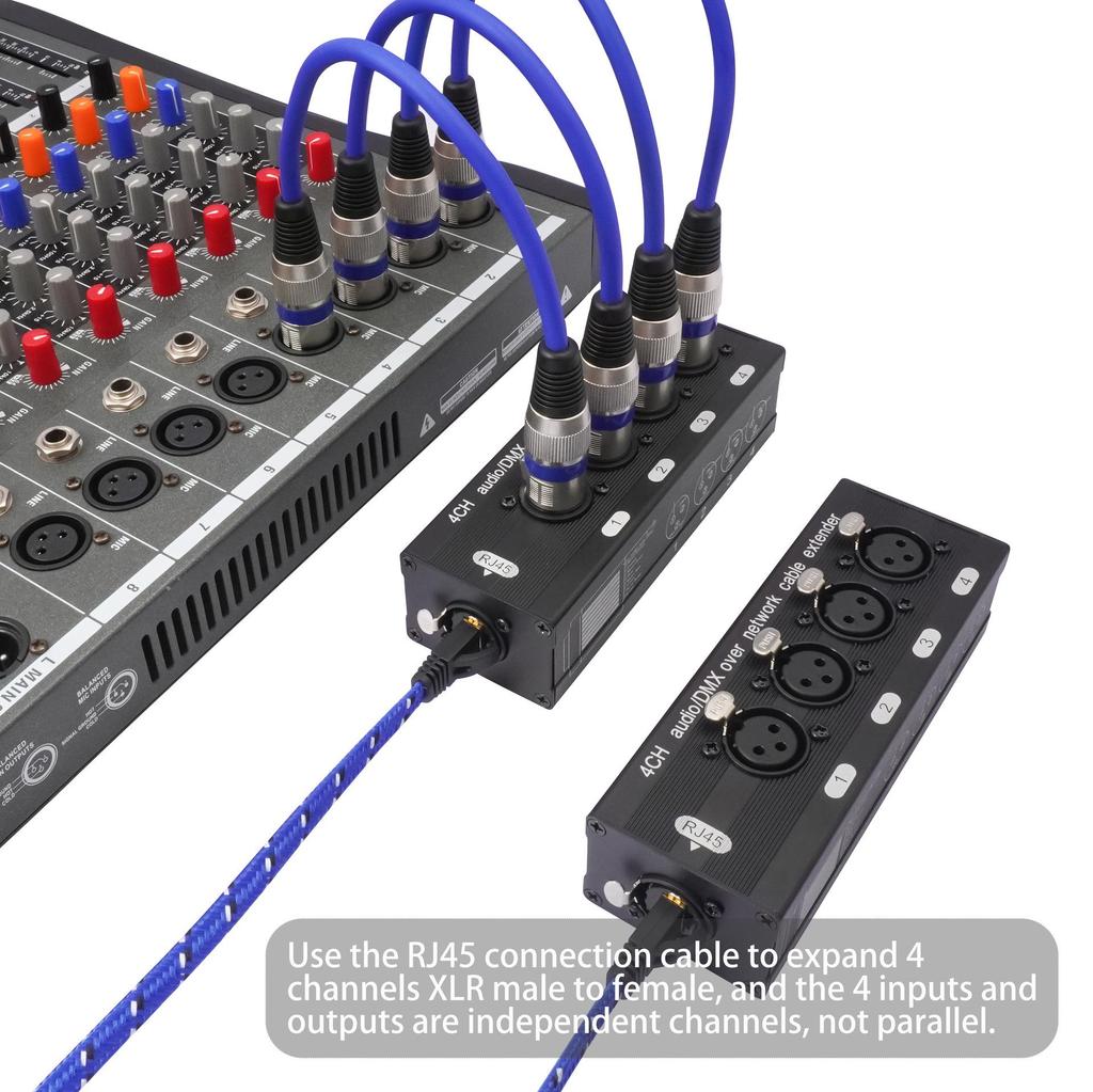 4-канальный XLR «папа» — «мама» удлинитель: Удлинитель сетевого кабеля RJ45