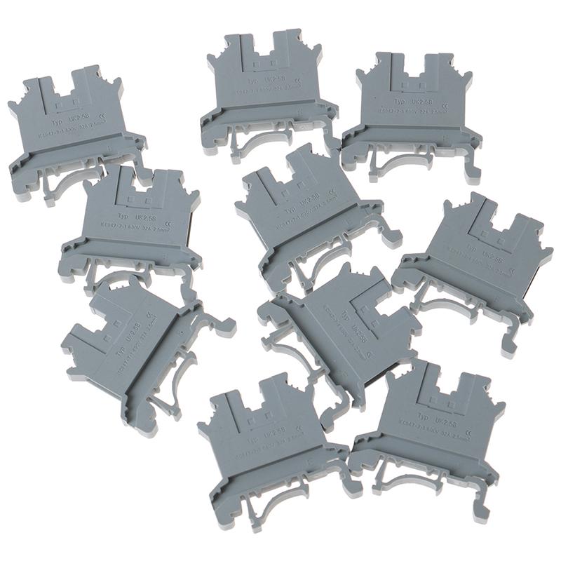 10 шт. Клеммная колодка для монтажа на DIN-рейку, универсальная, для панельного монтажа, Uk 2.5B, 32A, винтовое соединение