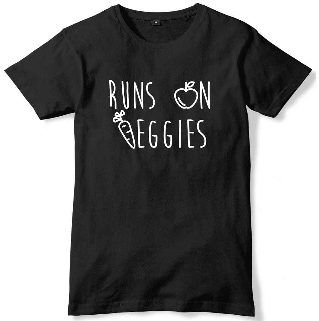 Runs On Veggies Mens Funny Unisex T-Shirt