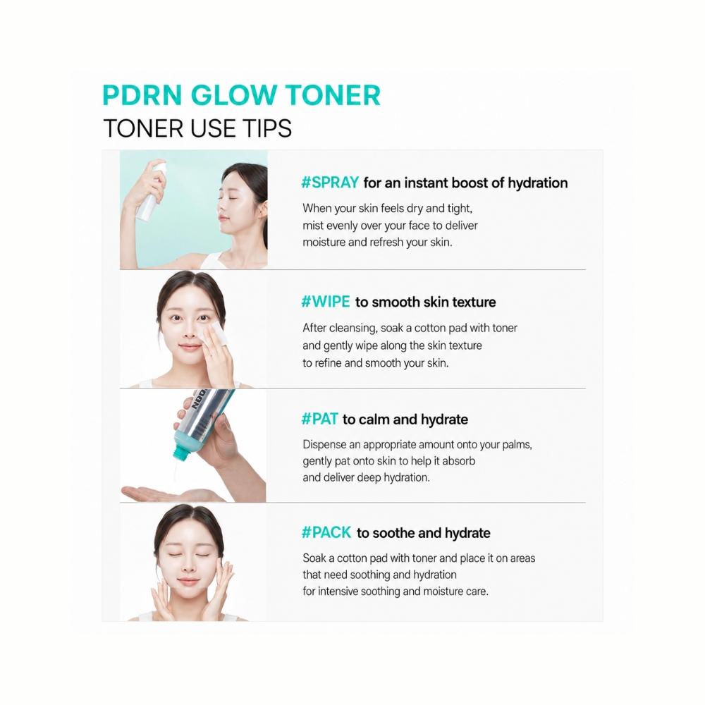 VT COSMETICS Набор: Тонер PDRN Glow + Бутылочка-спрей (200 мл x 2 шт. / 6,76 жидк. унц.. унция X 2 шт.)