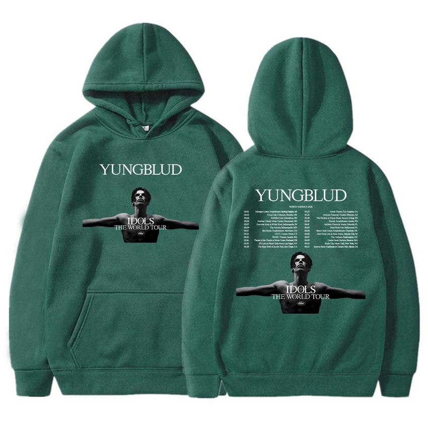 Yungblud 2026 Североамериканские Худи Кумиры Мировой Тур Графический Принт Свитшоты С Длинным Рукавом Зимние Худи Пуловеры Топы