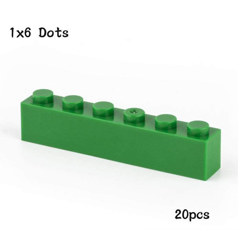 20 шт. Детали MOC 3009 Кирпичик 1x6 Совместимые DIY Сборка Строительные Блоки Частицы Детская Головоломка Игрушка Подарки на День Рождения